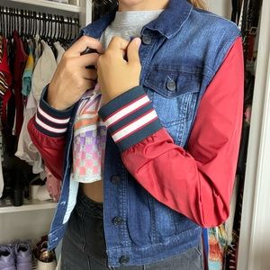 Jean jacket letterman jacket